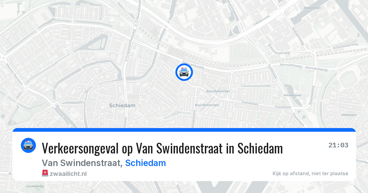Verkeersongeval op Van Swindenstraat in Schiedam — 22 jun 2026