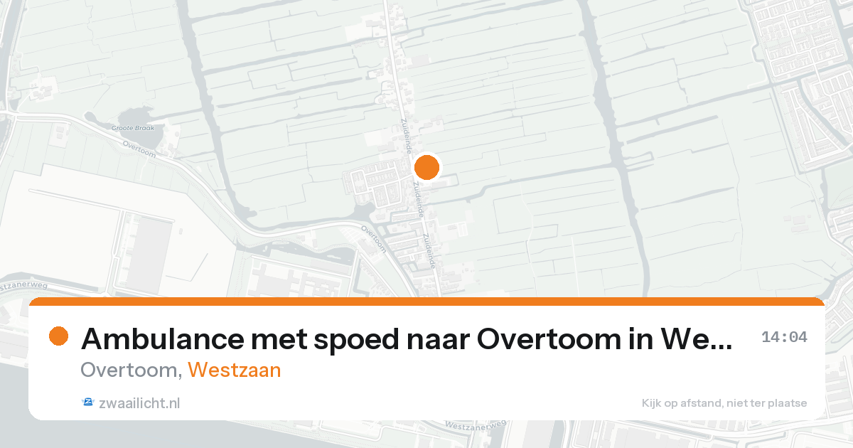 Ambulance met spoed naar Overtoom in Westzaan — 5 jun 2026