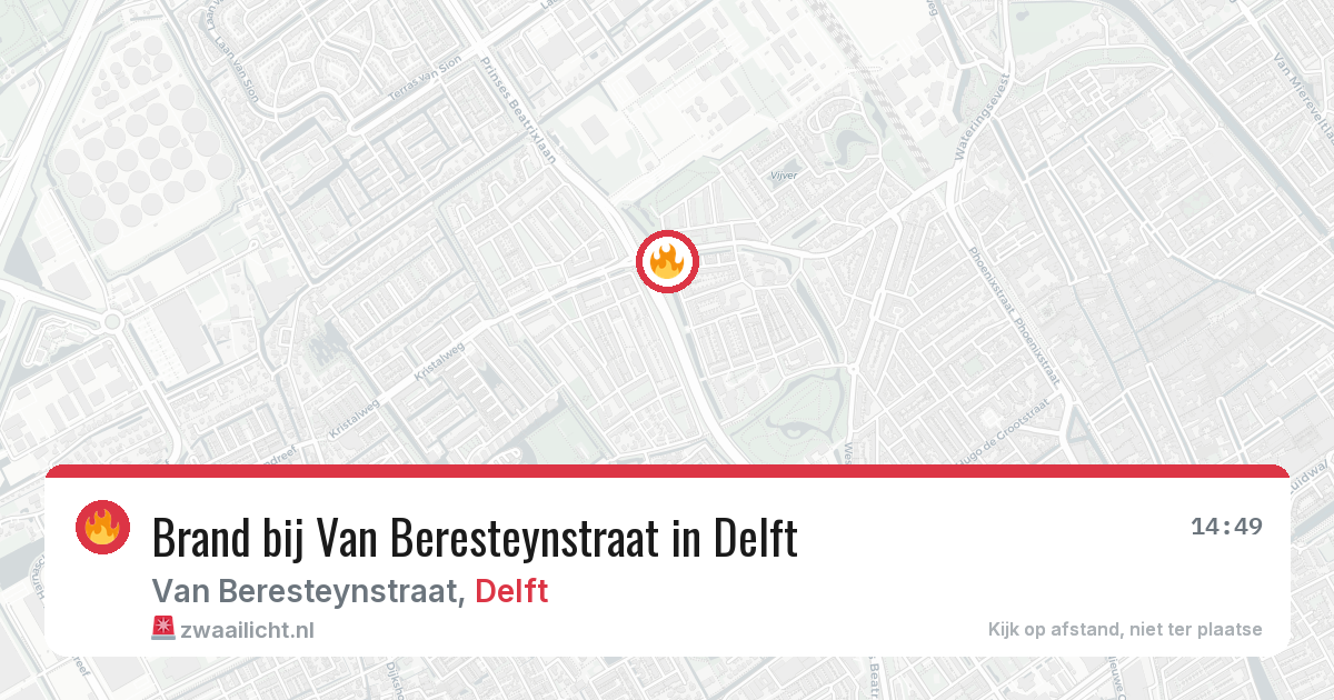 Brand bij Van Beresteynstraat in Delft — 3 apr 2026