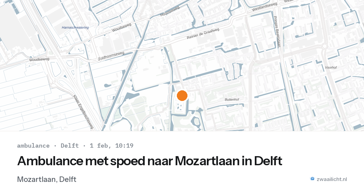 Ambulance met spoed naar Mozartlaan in Delft — 1 feb 2026