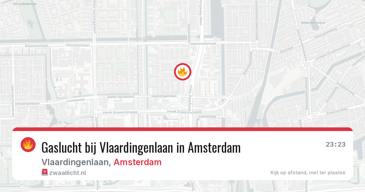 Gaslucht bij Vlaardingenlaan in Amsterdam — 13 apr 2026