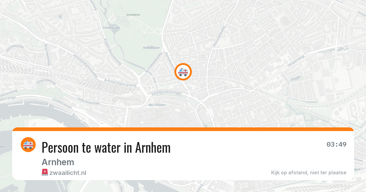 Persoon te water in Arnhem — 26 jun 2026