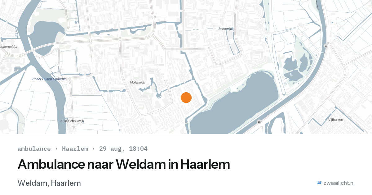 Ambulance naar Weldam in Haarlem — 29 aug 2026