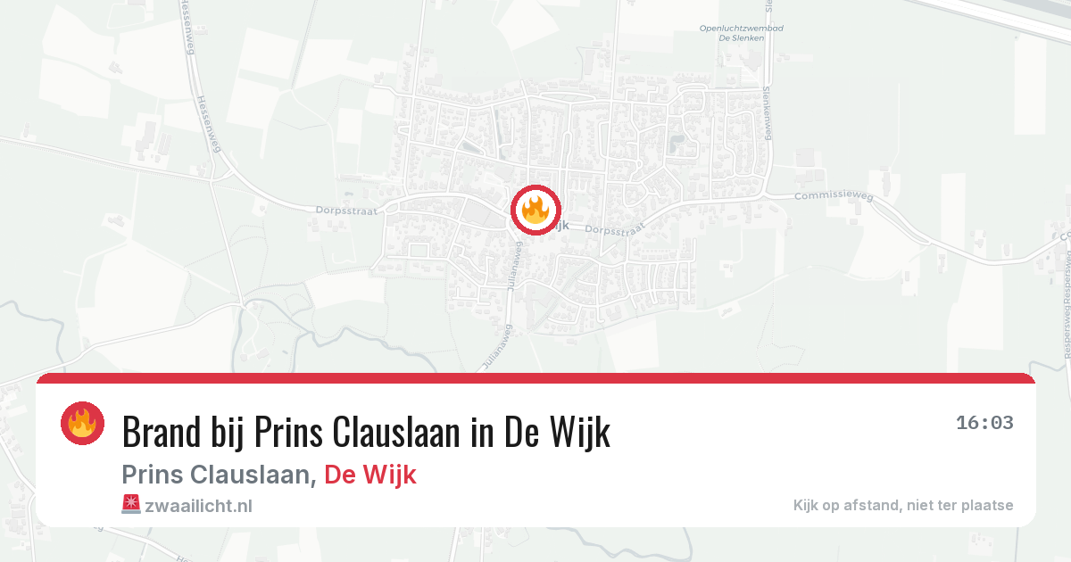 Brand bij Prins Clauslaan in De Wijk — 29 jun 2026