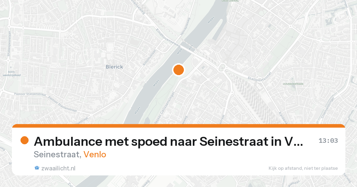 Ambulance met spoed naar Seinestraat in Venlo — 18 aug 2026