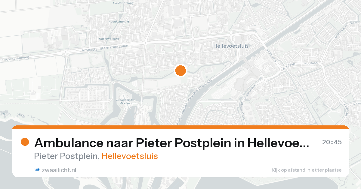 Ambulance naar Pieter Postplein in Hellevoetsluis — 17 aug 2026