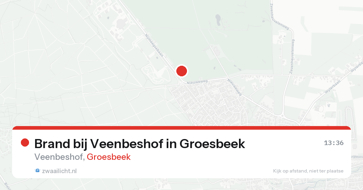 Brand bij Veenbeshof in Groesbeek — 21 aug 2026