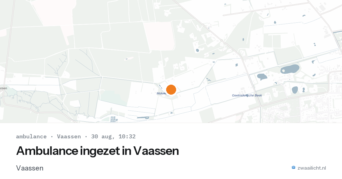 Ambulance ingezet in Vaassen — 30 aug 2026