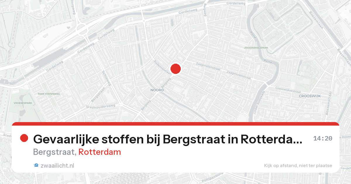 Gevaarlijke stoffen bij Bergstraat in Rotterdam — 25 aug 2026