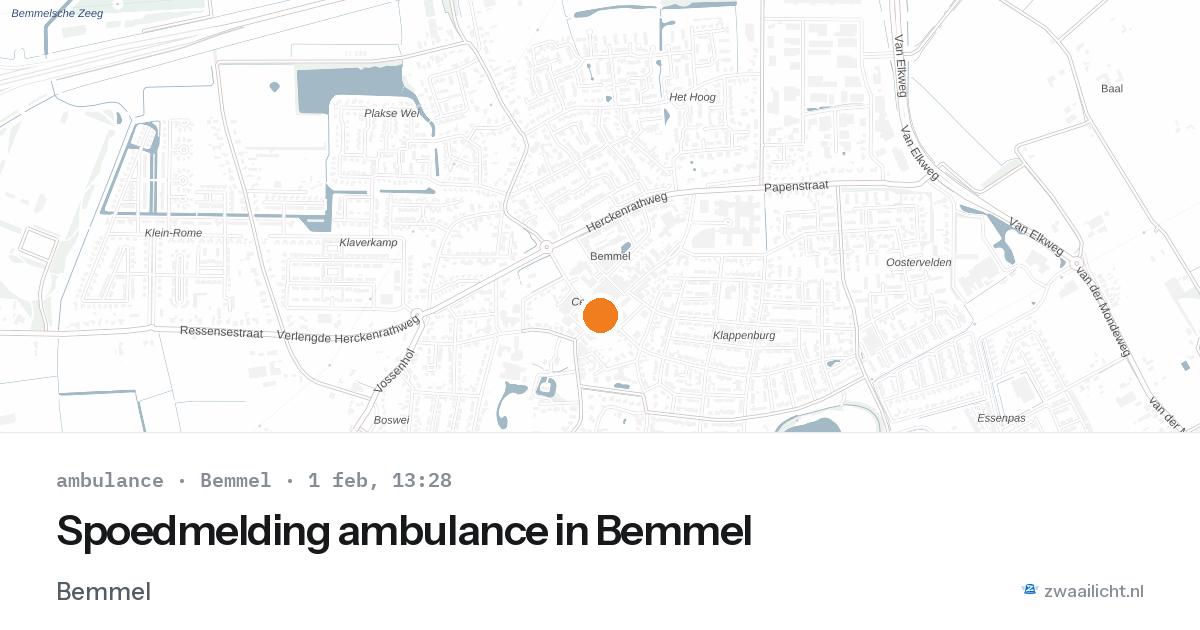 Spoedmelding ambulance in Bemmel — 1 feb 2026