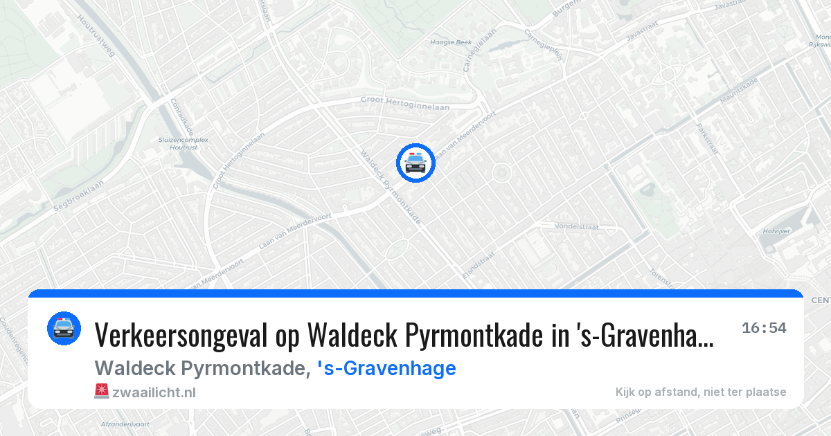 Verkeersongeval op Waldeck Pyrmontkade in 's-Gravenhage — 26 jun 2026