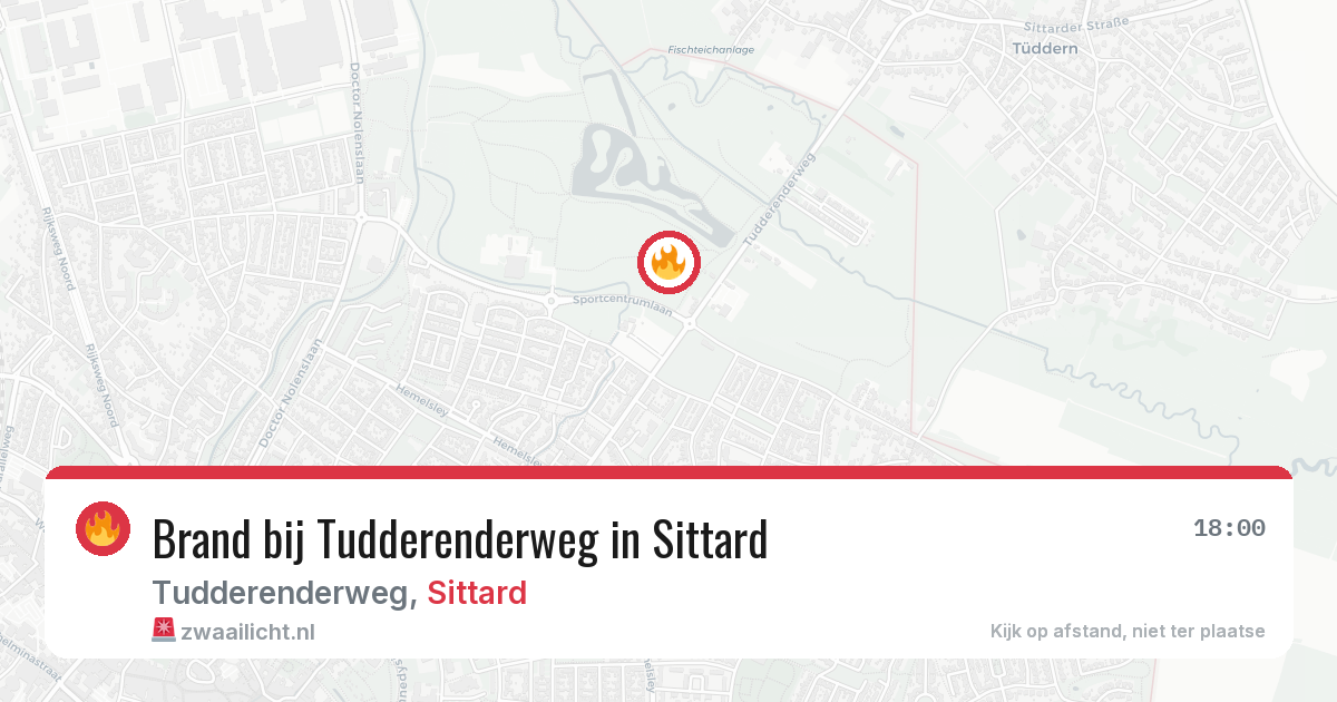 Brand bij Tudderenderweg in Sittard — 3 jul 2026