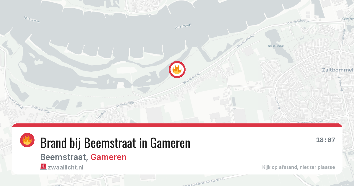 Brand bij Beemstraat in Gameren — 9 aug 2026