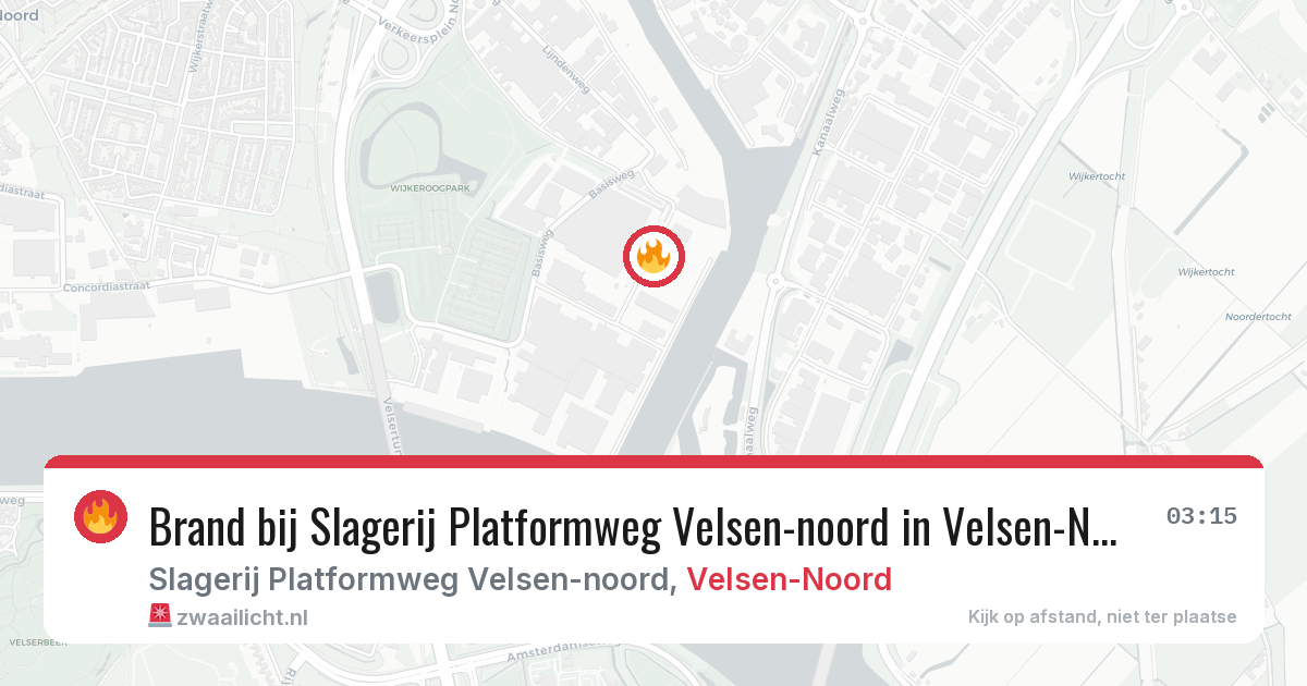 Brand bij Slagerij Platformweg Velsen-noord in Velsen-Noord — 10 aug 2026