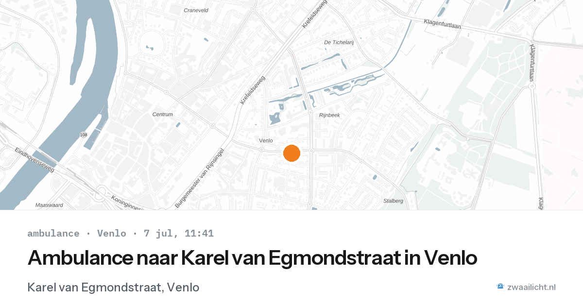 Ambulance naar Karel van Egmondstraat in Venlo — 7 jul 2026