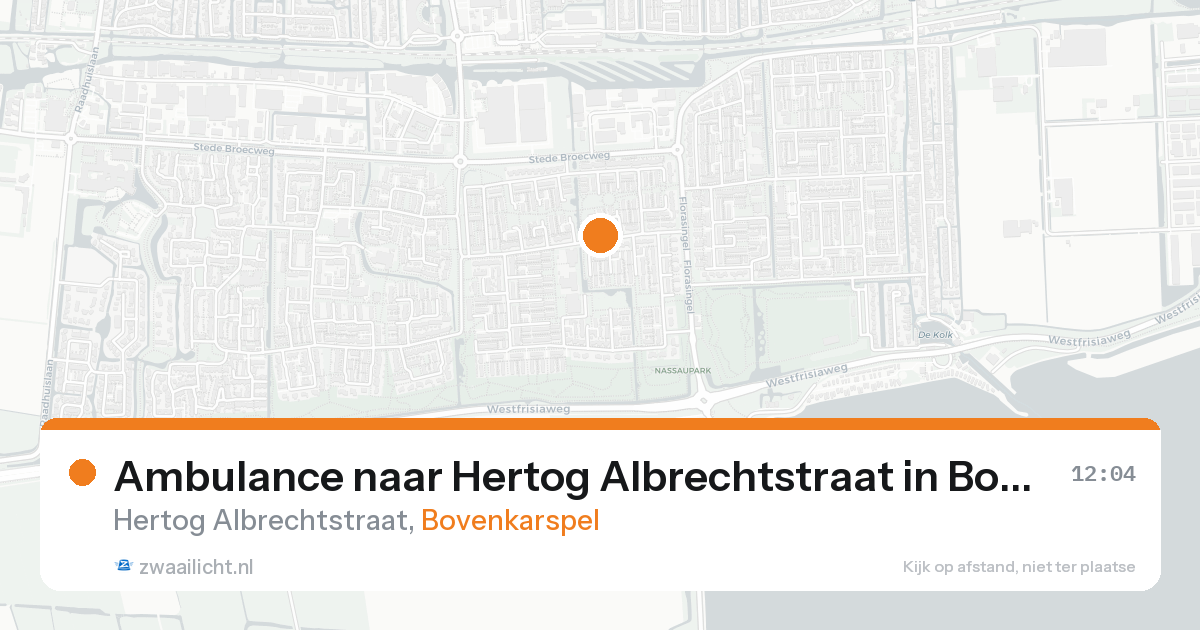 Ambulance naar Hertog Albrechtstraat in Bovenkarspel — 15 aug 2026