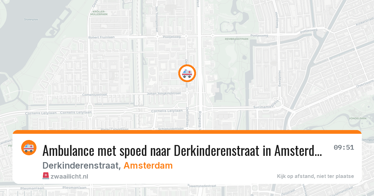 Ambulance met spoed naar Derkinderenstraat in Amsterdam — 23 mrt 2026