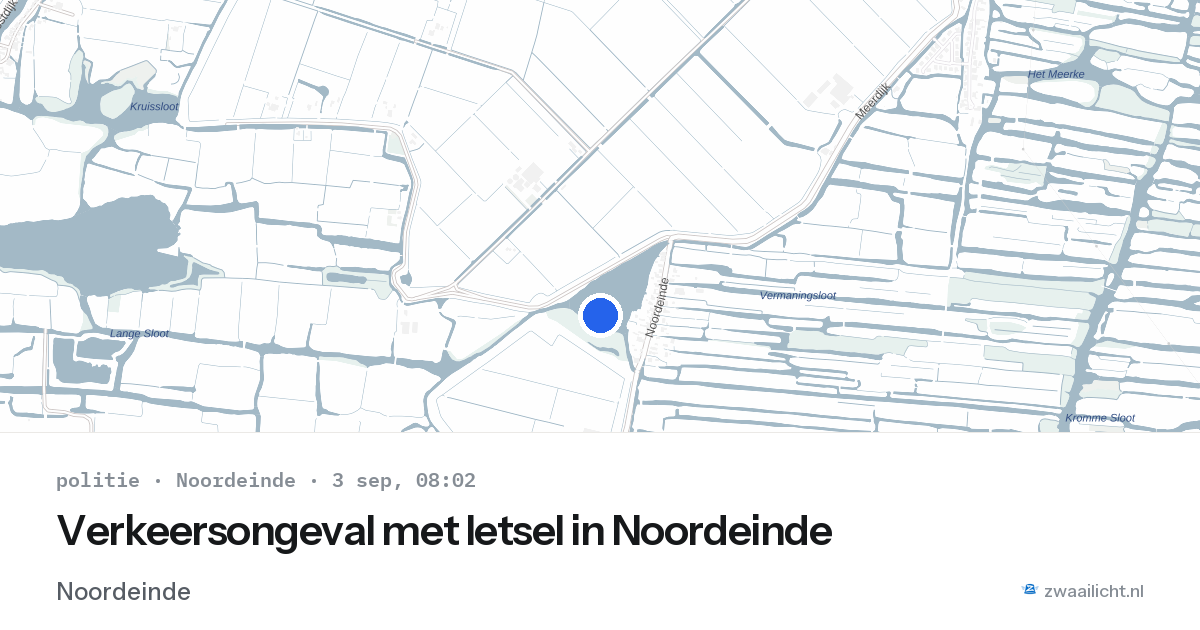 Verkeersongeval met letsel in Noordeinde — 3 sep 2026