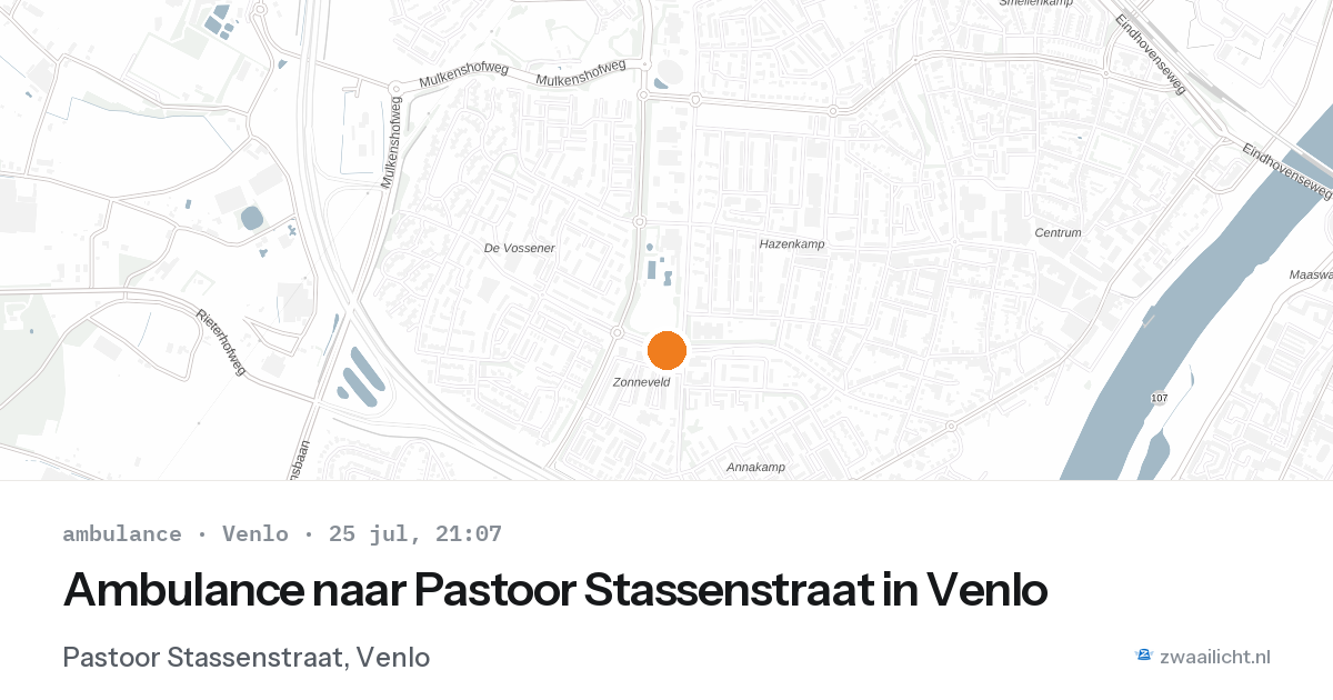 Ambulance naar Pastoor Stassenstraat in Venlo — 25 jul 2026