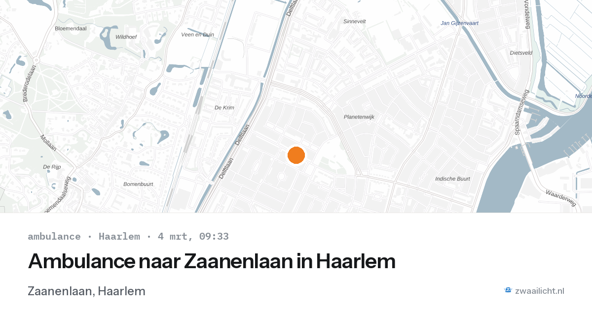 Ambulance naar Zaanenlaan in Haarlem — 4 mrt 2026