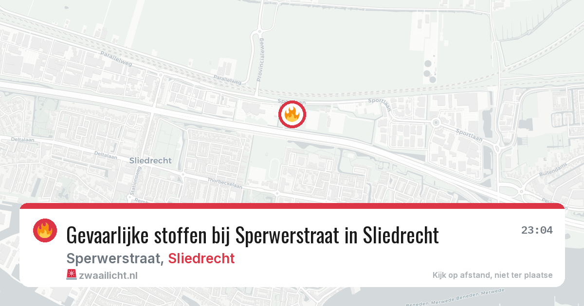 Gevaarlijke stoffen bij Sperwerstraat in Sliedrecht — 21 apr 2026