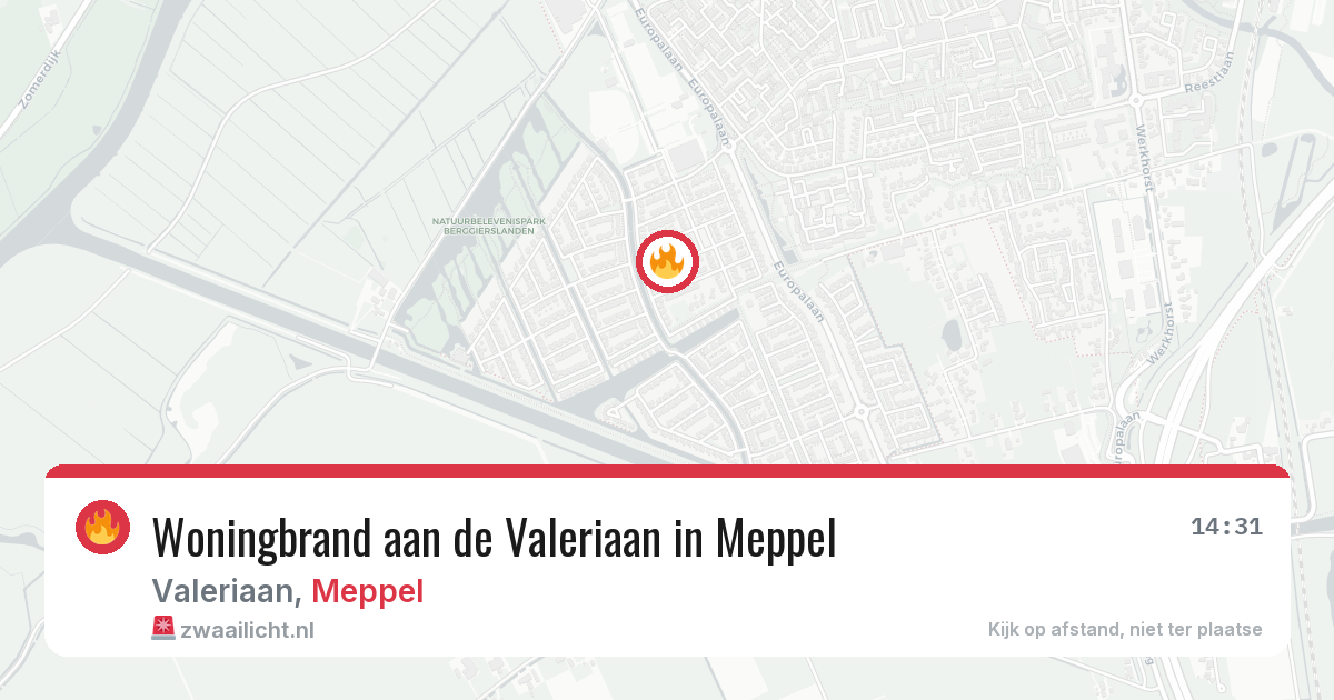 Woningbrand aan de Valeriaan in Meppel — 15 mrt 2026