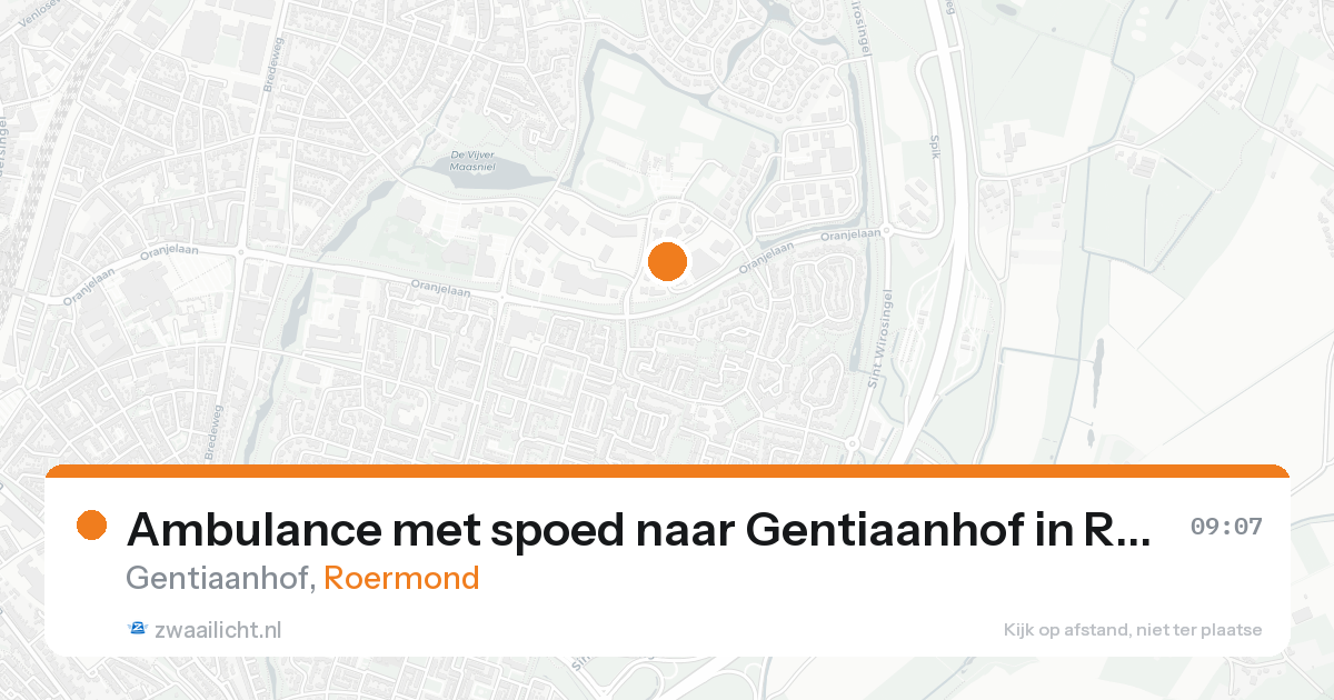 Ambulance met spoed naar Gentiaanhof in Roermond — 18 aug 2026