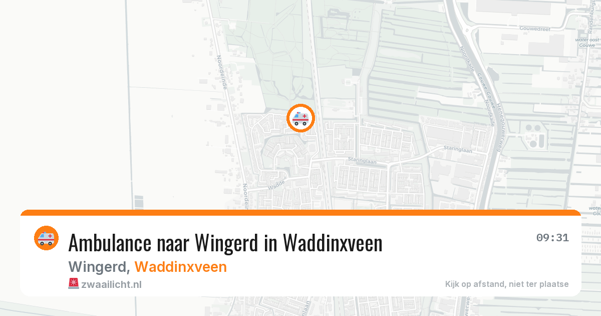Ambulance naar Wingerd in Waddinxveen — 9 jul 2026