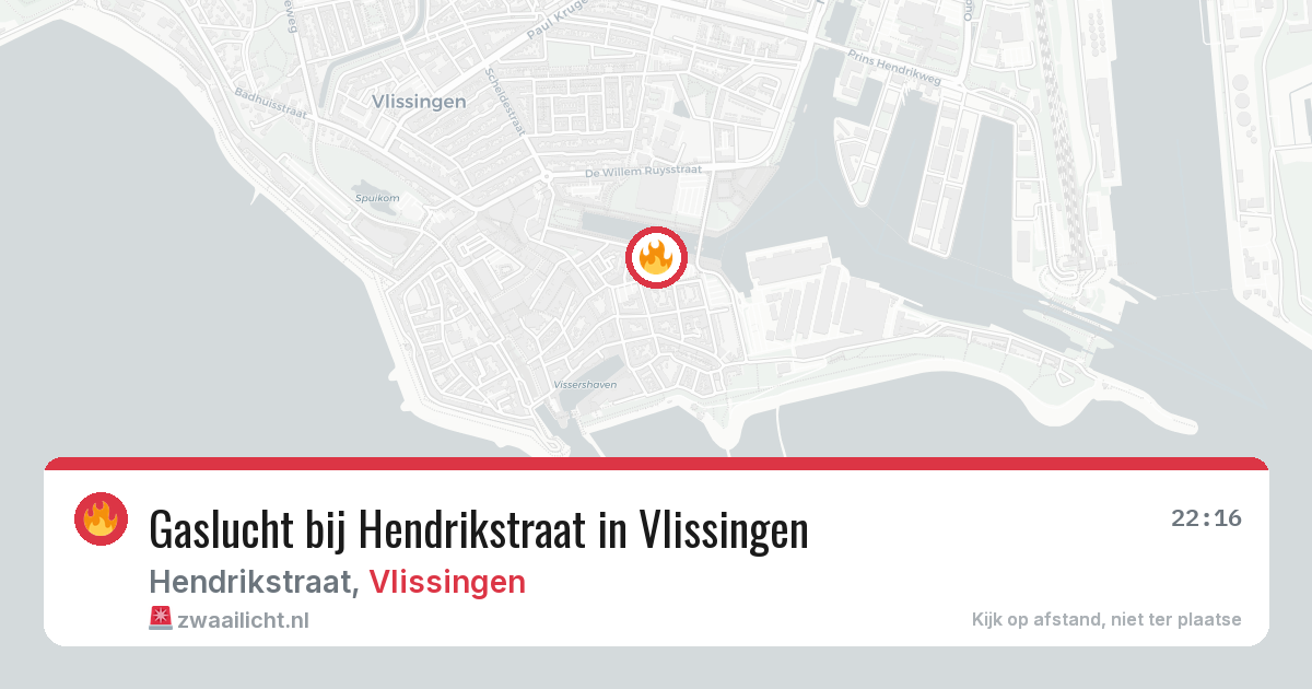 Gaslucht bij Hendrikstraat in Vlissingen — 28 jun 2026