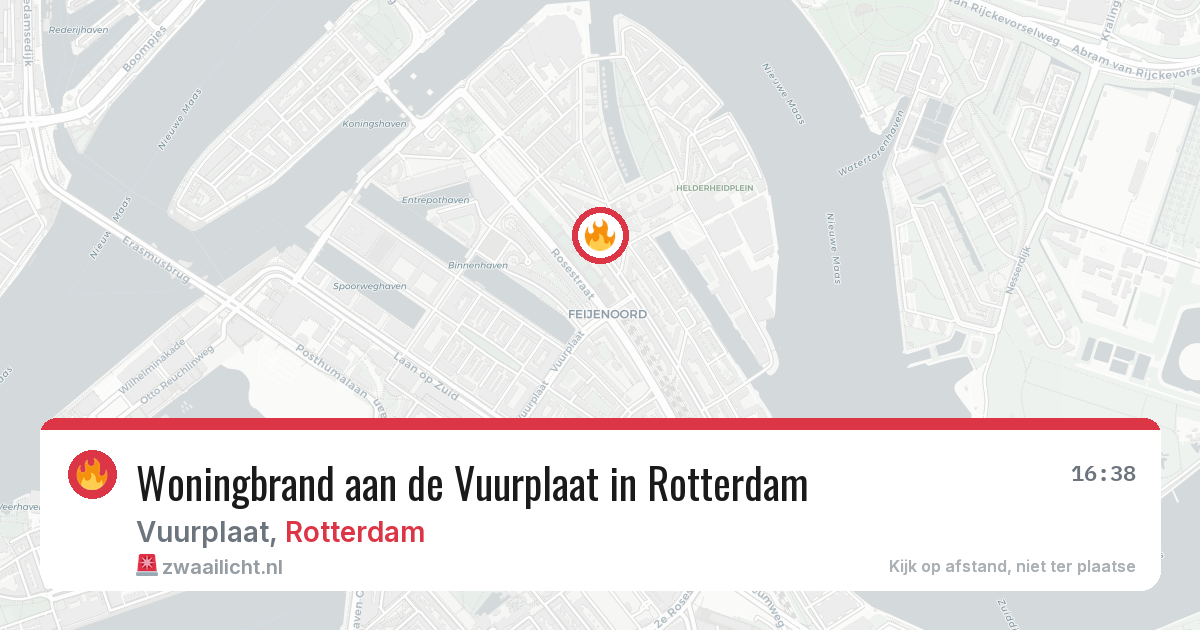 Woningbrand aan de Vuurplaat in Rotterdam — 19 jul 2026