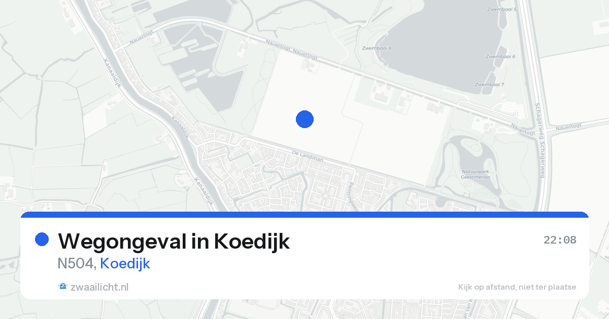 Wegongeval in Koedijk — 13 aug 2026