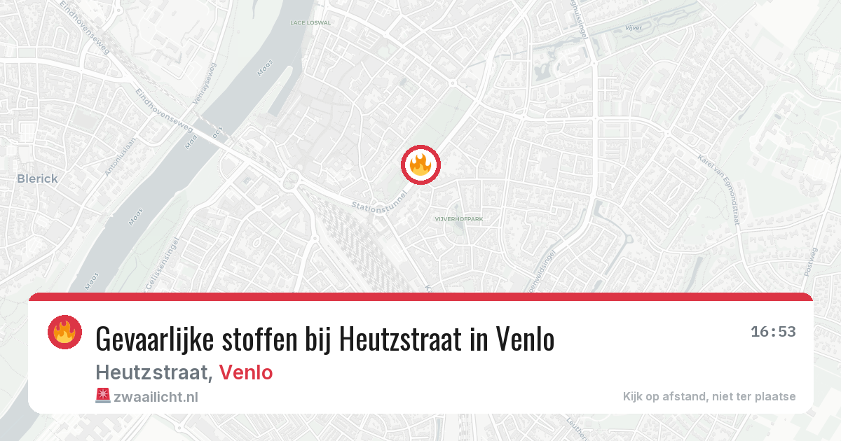 Gevaarlijke stoffen bij Heutzstraat in Venlo — 23 mrt 2026