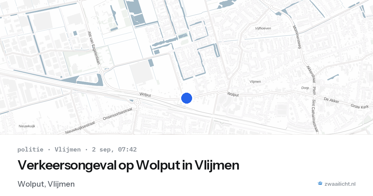 Verkeersongeval op Wolput in Vlijmen — 2 sep 2026