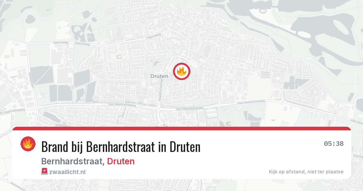 Brand bij Bernhardstraat in Druten — 16 apr 2026
