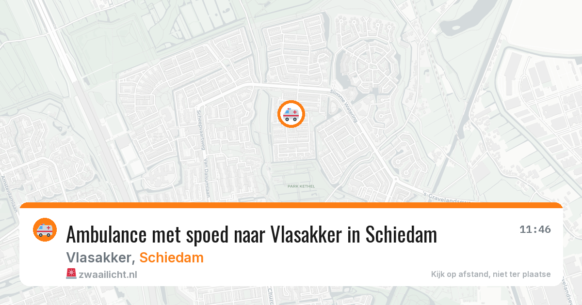 Ambulance met spoed naar Vlasakker in Schiedam — 12 aug 2026