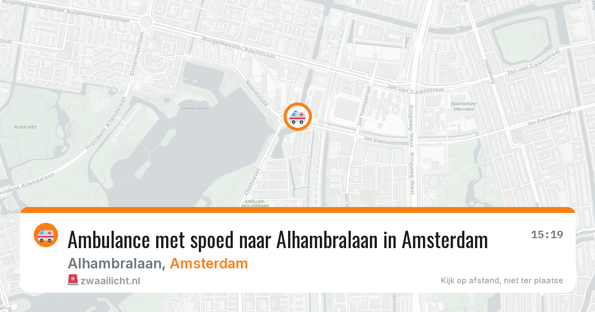Ambulance met spoed naar Alhambralaan in Amsterdam — 2 aug 2026