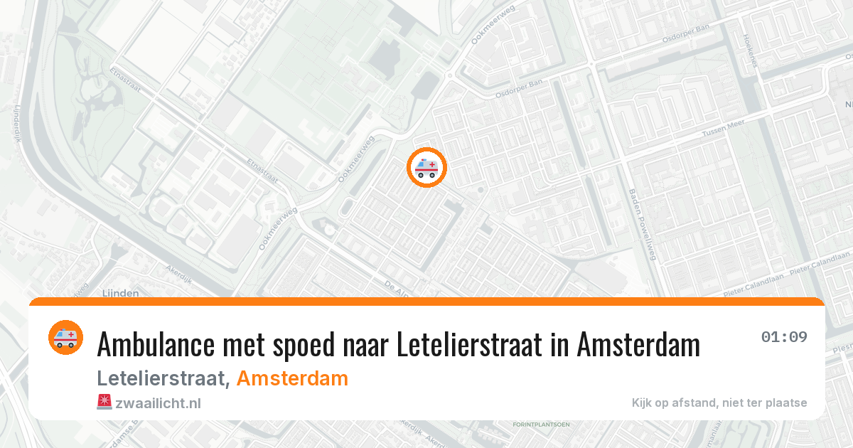 Ambulance met spoed naar Letelierstraat in Amsterdam — 11 apr 2026