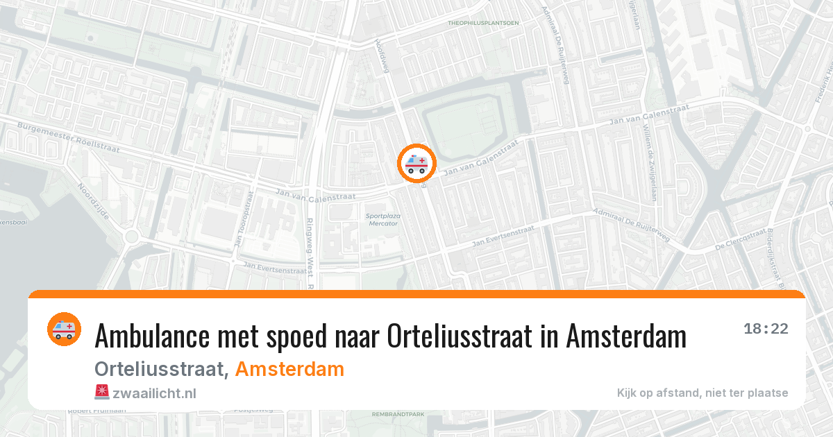 Ambulance met spoed naar Orteliusstraat in Amsterdam — 4 apr 2026