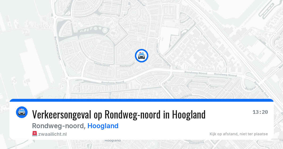 Verkeersongeval op Rondweg-noord in Hoogland — 3 jul 2026