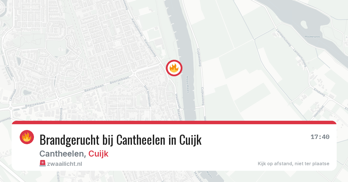 Brandgerucht bij Cantheelen in Cuijk — 12 jun 2026