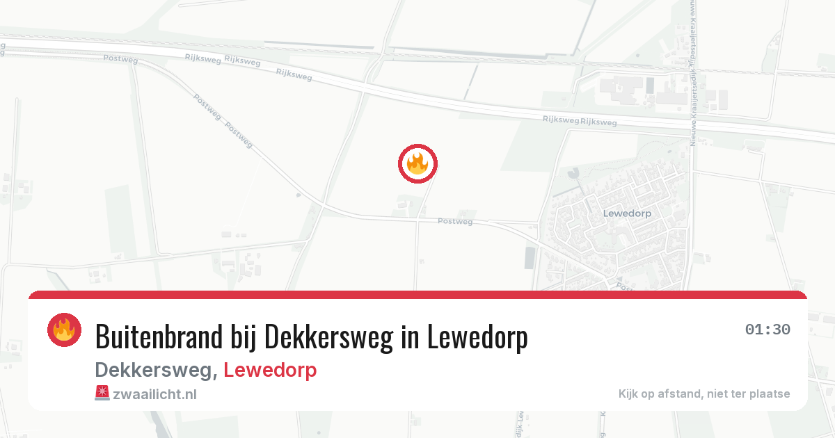 Buitenbrand bij Dekkersweg in Lewedorp — 7 aug 2026