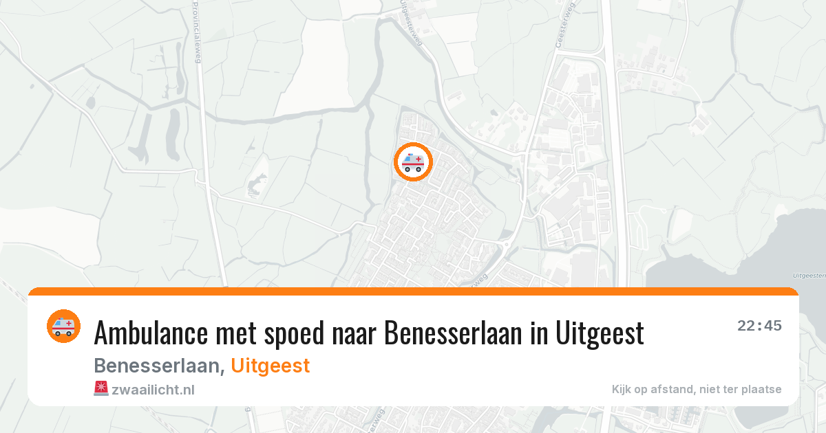 Ambulance met spoed naar Benesserlaan in Uitgeest — 27 jun 2026