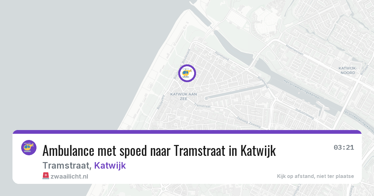 Ambulance met spoed naar Tramstraat in Katwijk — 8 aug 2026