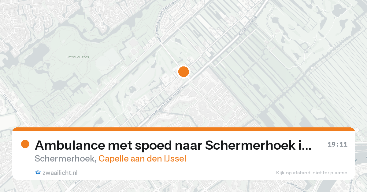 Ambulance met spoed naar Schermerhoek in Capelle aan den IJssel — 21 aug 2026