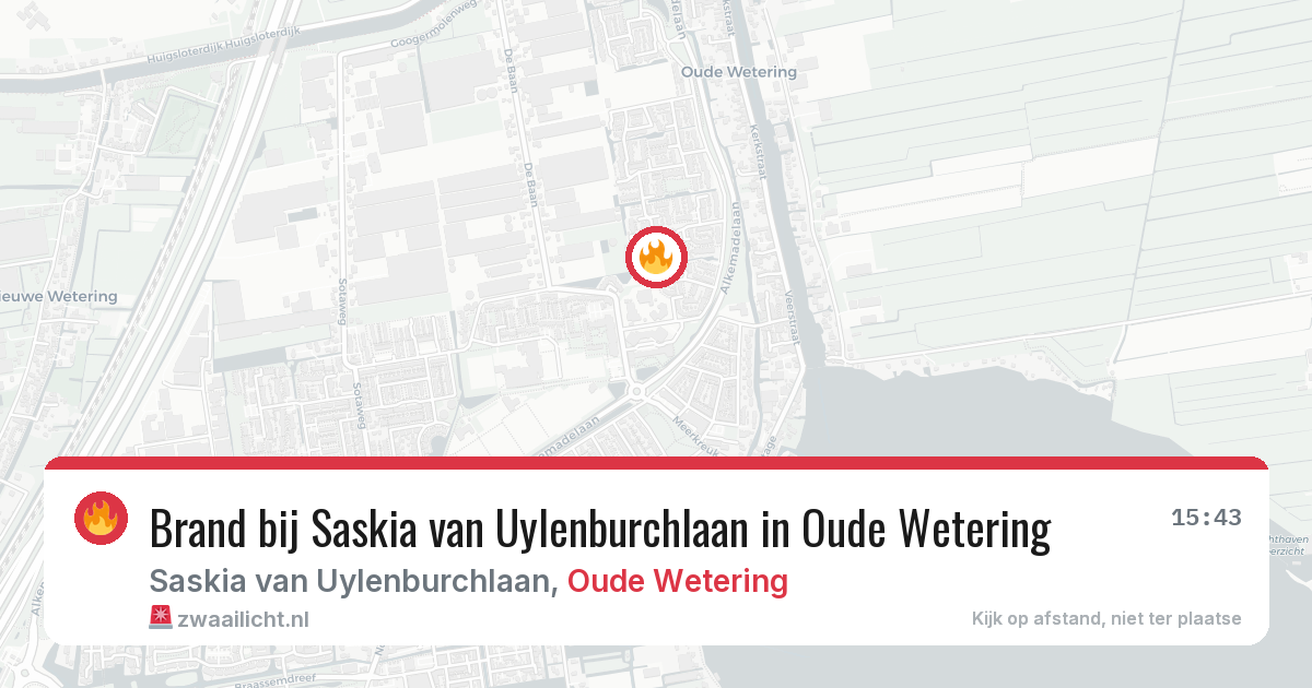 Brand bij Saskia van Uylenburchlaan in Oude Wetering — 17 jun 2026