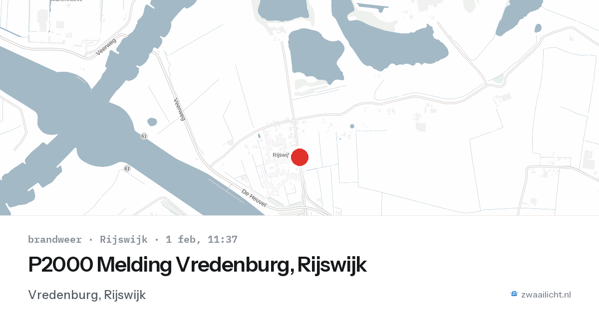 P2000 Melding Vredenburg, Rijswijk — 1 feb 2026