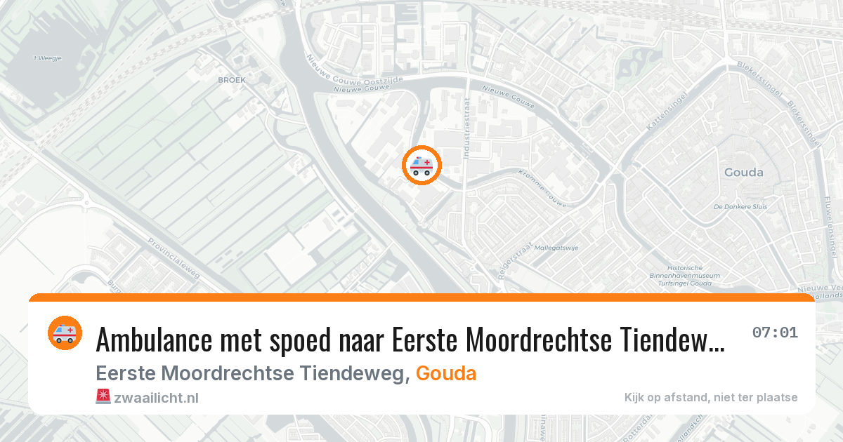 Ambulance met spoed naar Eerste Moordrechtse Tiendeweg in Gouda — 5 jun 2026