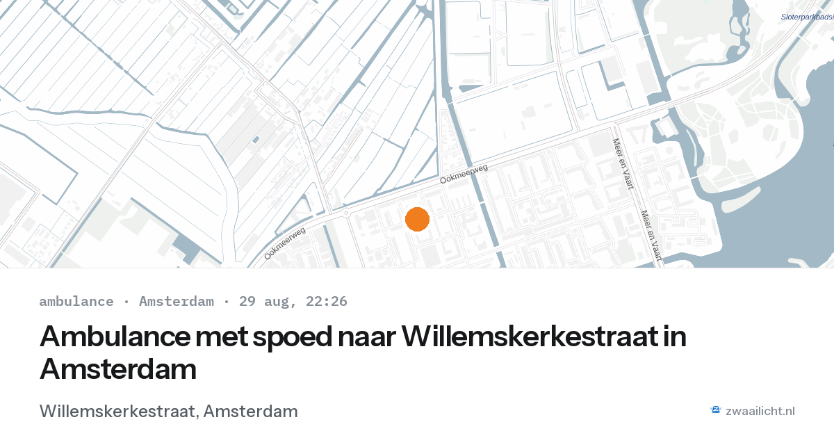 Ambulance met spoed naar Willemskerkestraat in Amsterdam — 29 aug 2026