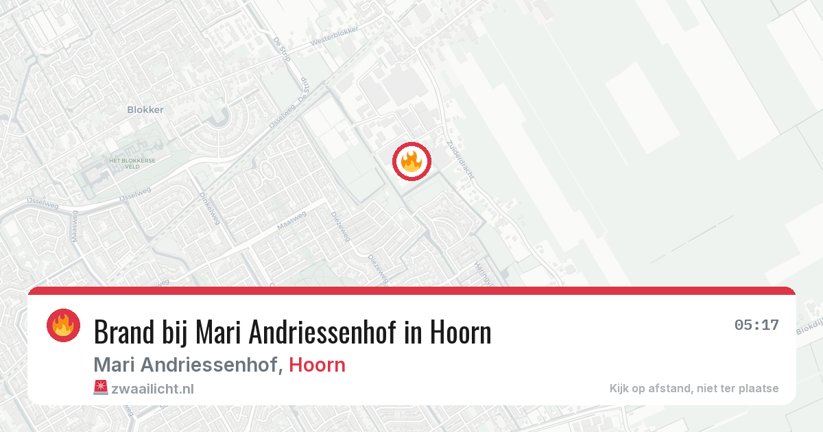 Brand bij Mari Andriessenhof in Hoorn — 16 apr 2026