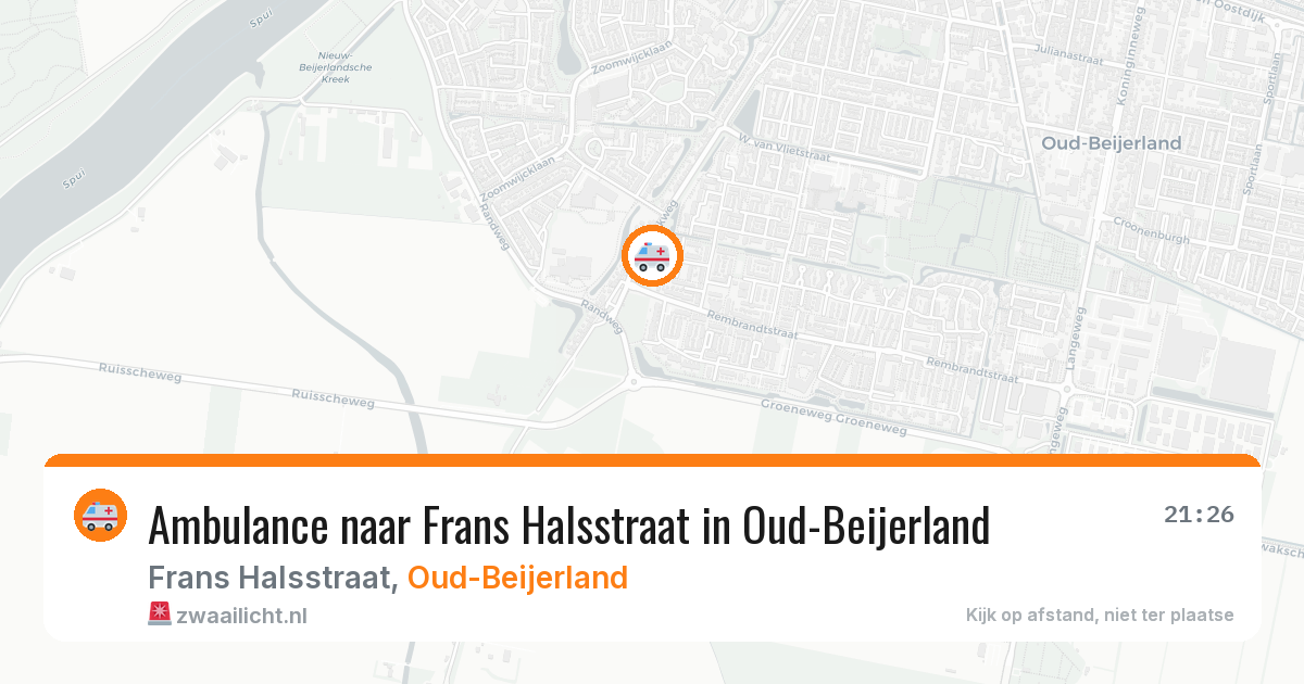 Ambulance naar Frans Halsstraat in Oud-Beijerland — 5 jun 2026